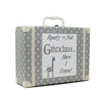 Going To Grandmas XO Suitcase Gray With Swaddle Child to Cherish 