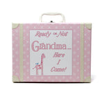 Going To Grandmas XO Suitcase Pink With Swaddle Child to Cherish