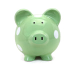 Polka Dot Piggy Bank Sage Child to Cherish