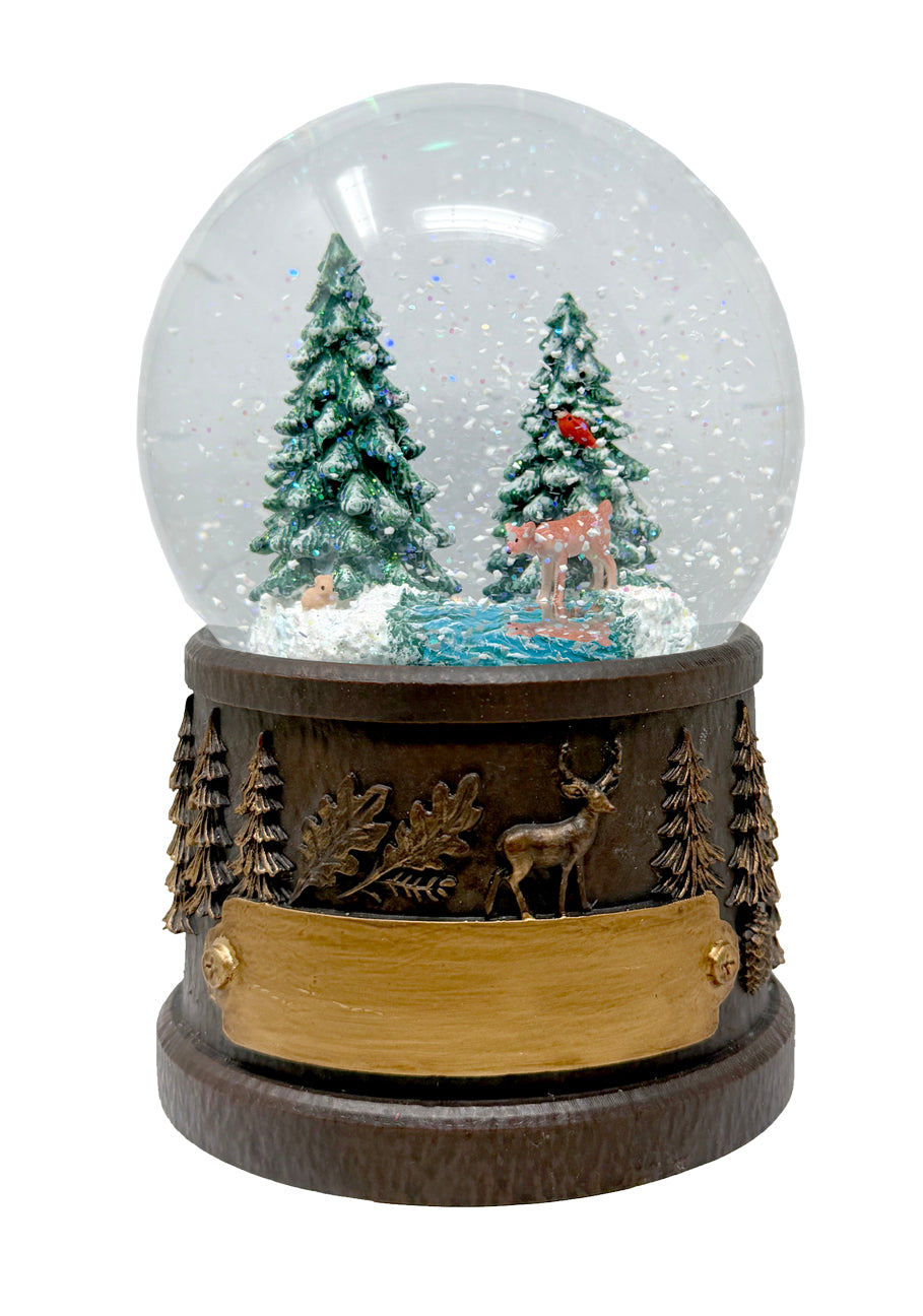 Deer in Stream Snow Globe