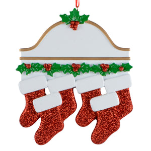 Holly Mantel with 6 Stockings