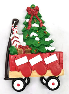 Red Wagon Family of 3