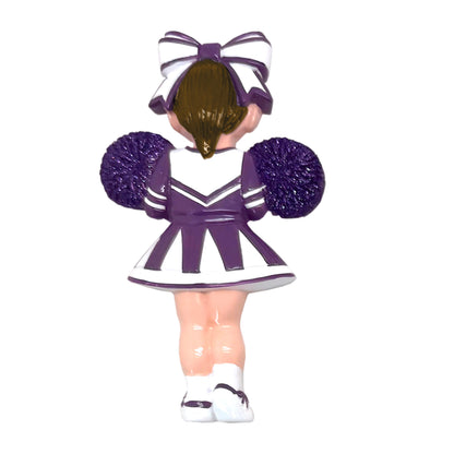 Brown Hair Cheerleader - Purple