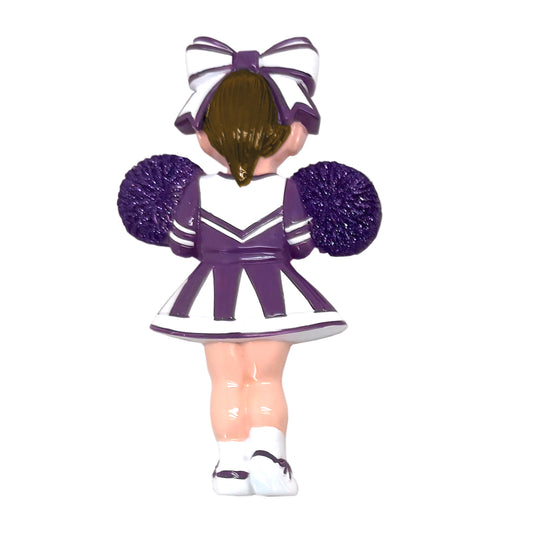 Brown Hair Cheerleader - Purple