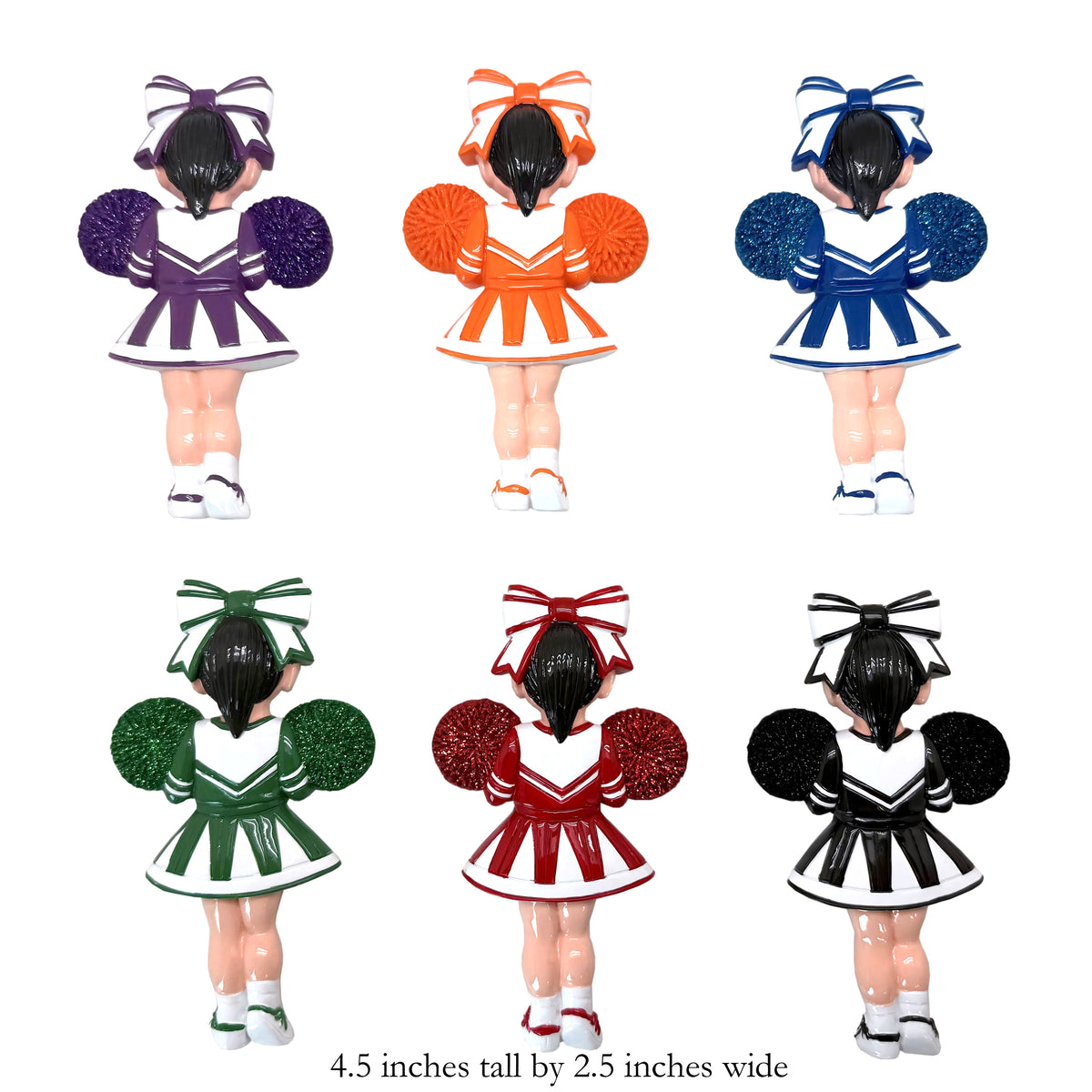 Black Hair Cheerleader - Orange