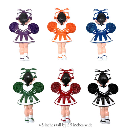 Black Hair Cheerleader - Orange