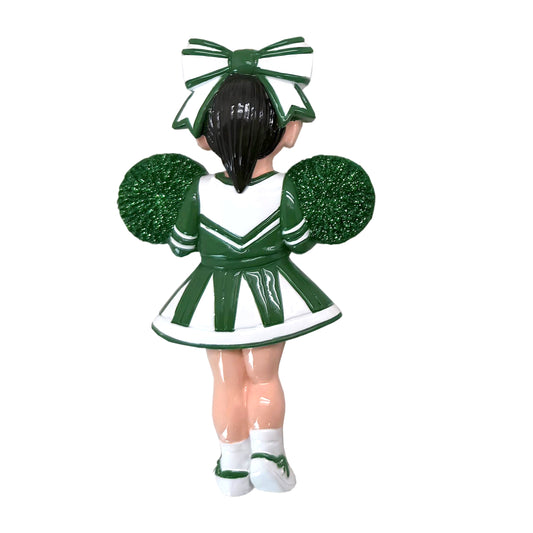 Black Hair Cheerleader - Green