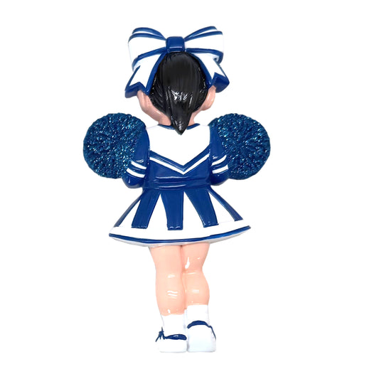 Black Hair Cheerleader - Royal Blue
