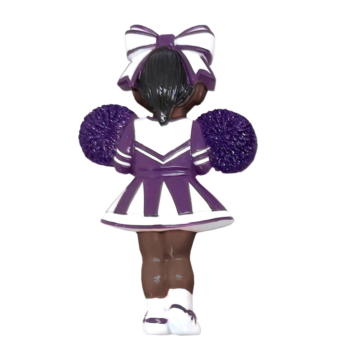 Black Hair Dark Skin Cheerleader - Purple