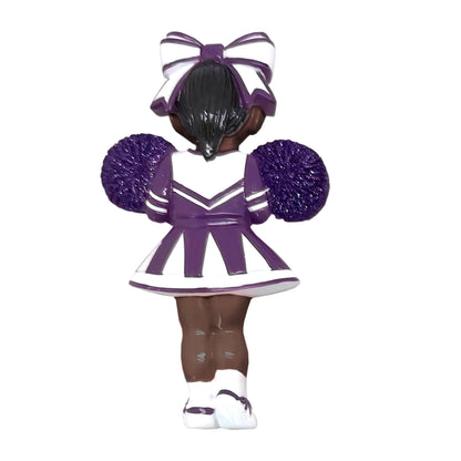 Black Hair Dark Skin Cheerleader - Purple