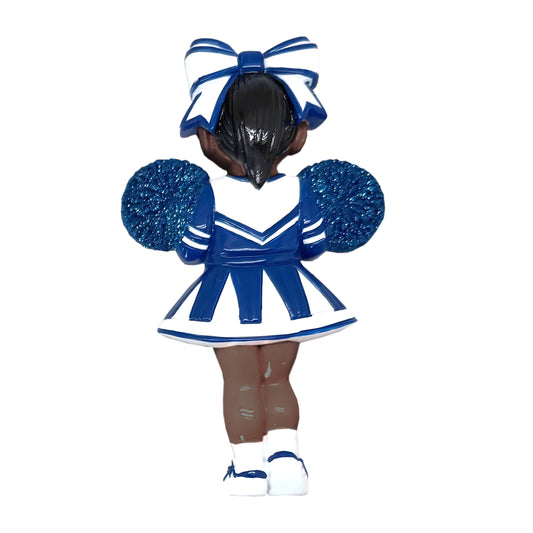 Black Hair Dark Skin Cheerleader - Royal Blue