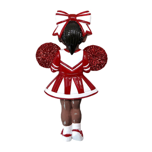 Black Hair Dark Skin Cheerleader - Red