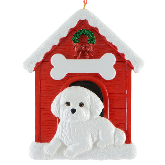 Bichon Frise Doghouse Ornament