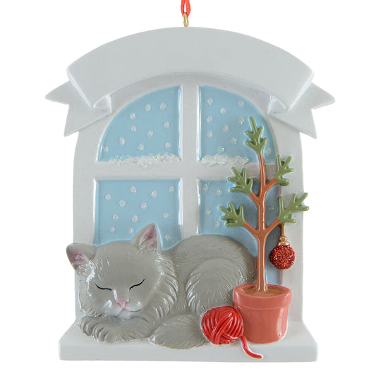 Persian Gray Cat Window