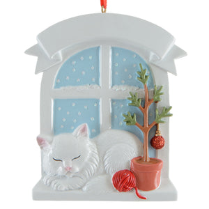 Persian White Cat Window