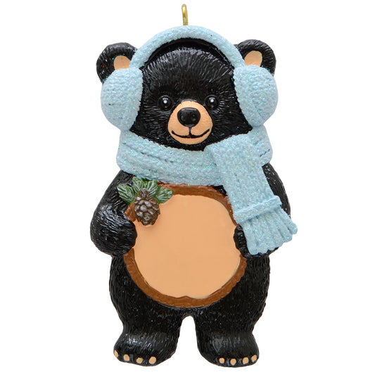 Black Bear With Scarf Blue