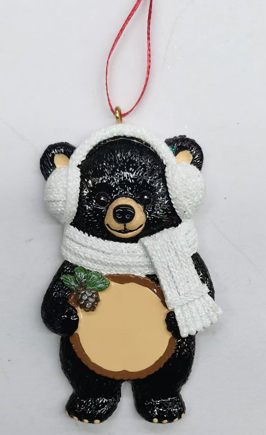 Black Bear With Scarf White
