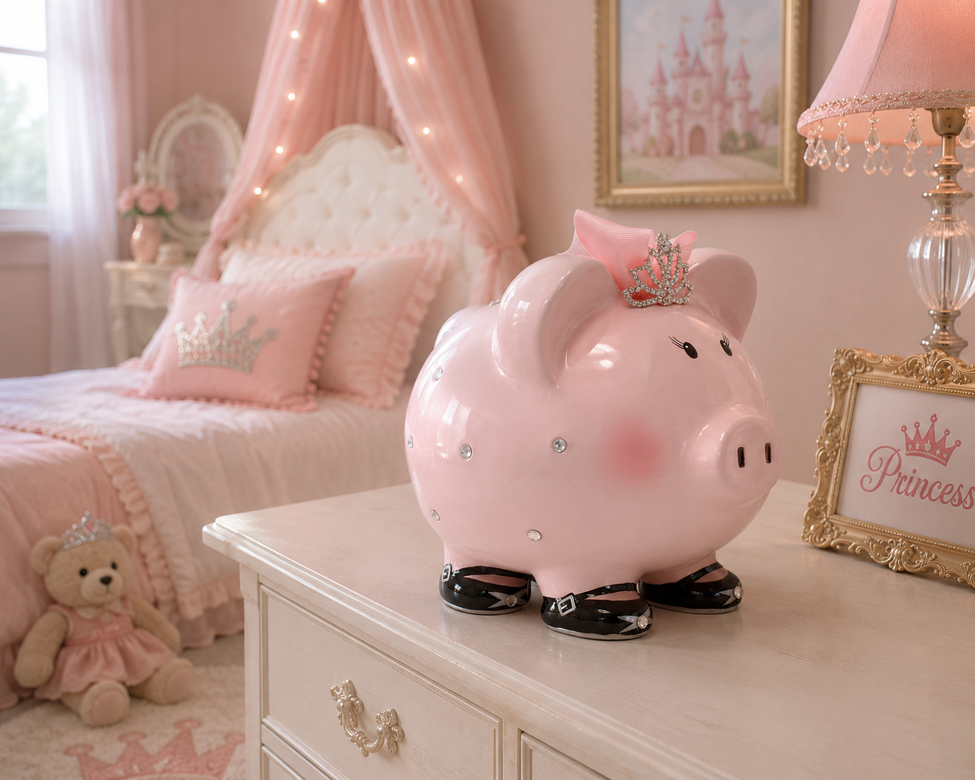 Princess Pink Large Piggy Bank