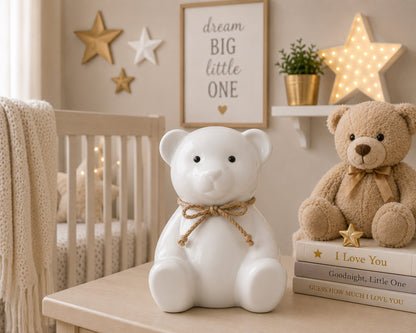 White Teddy Bear Bank