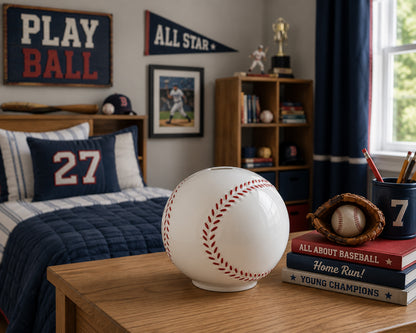 Ceramic Baseball Piggy Bank