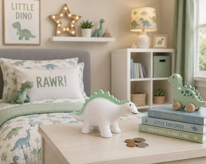 Theo Green Dinosaur Bank
