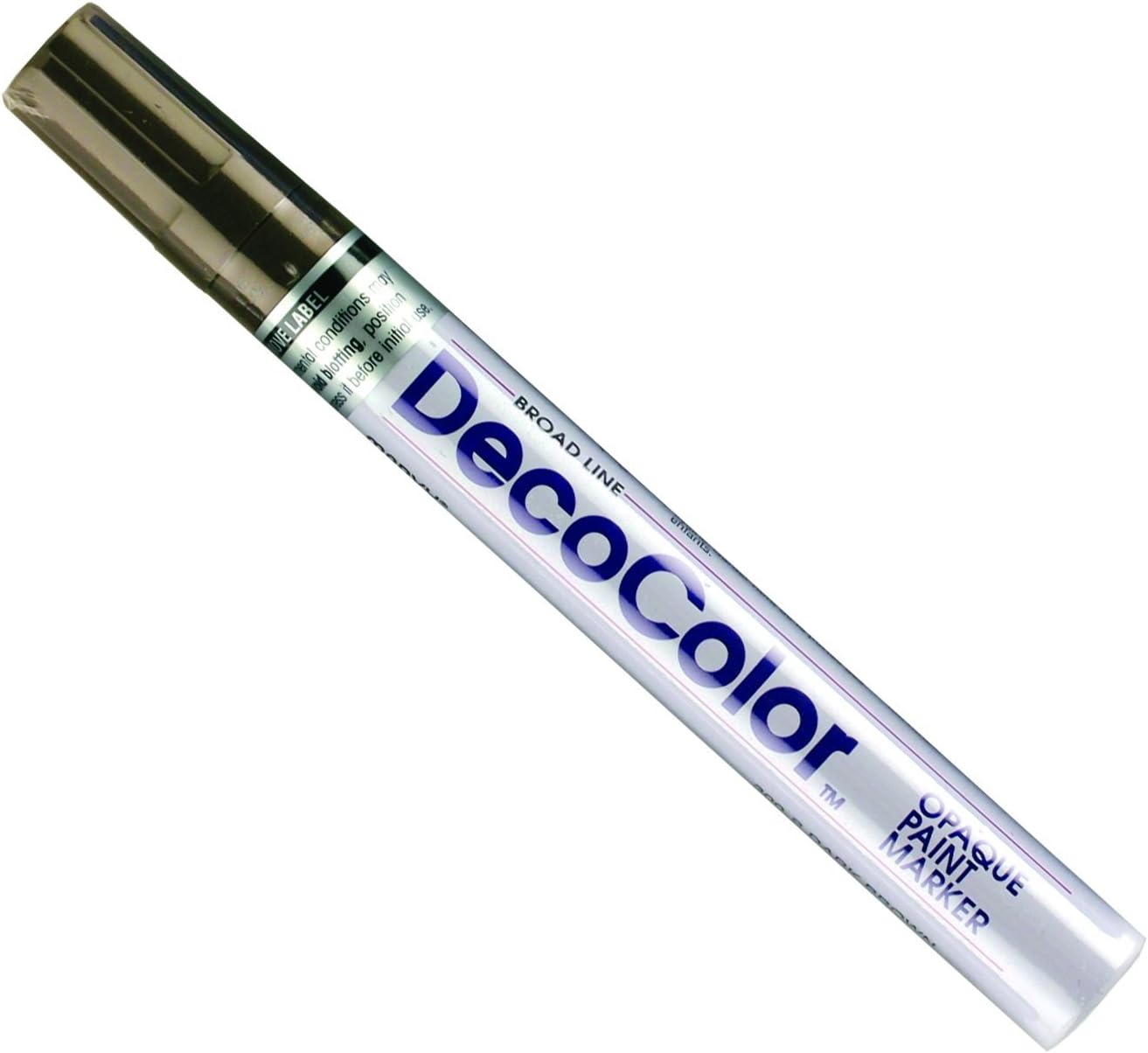 Dark Brown Deco Color Broad Line Opaque Paint Marker Pen with clear plastic cap