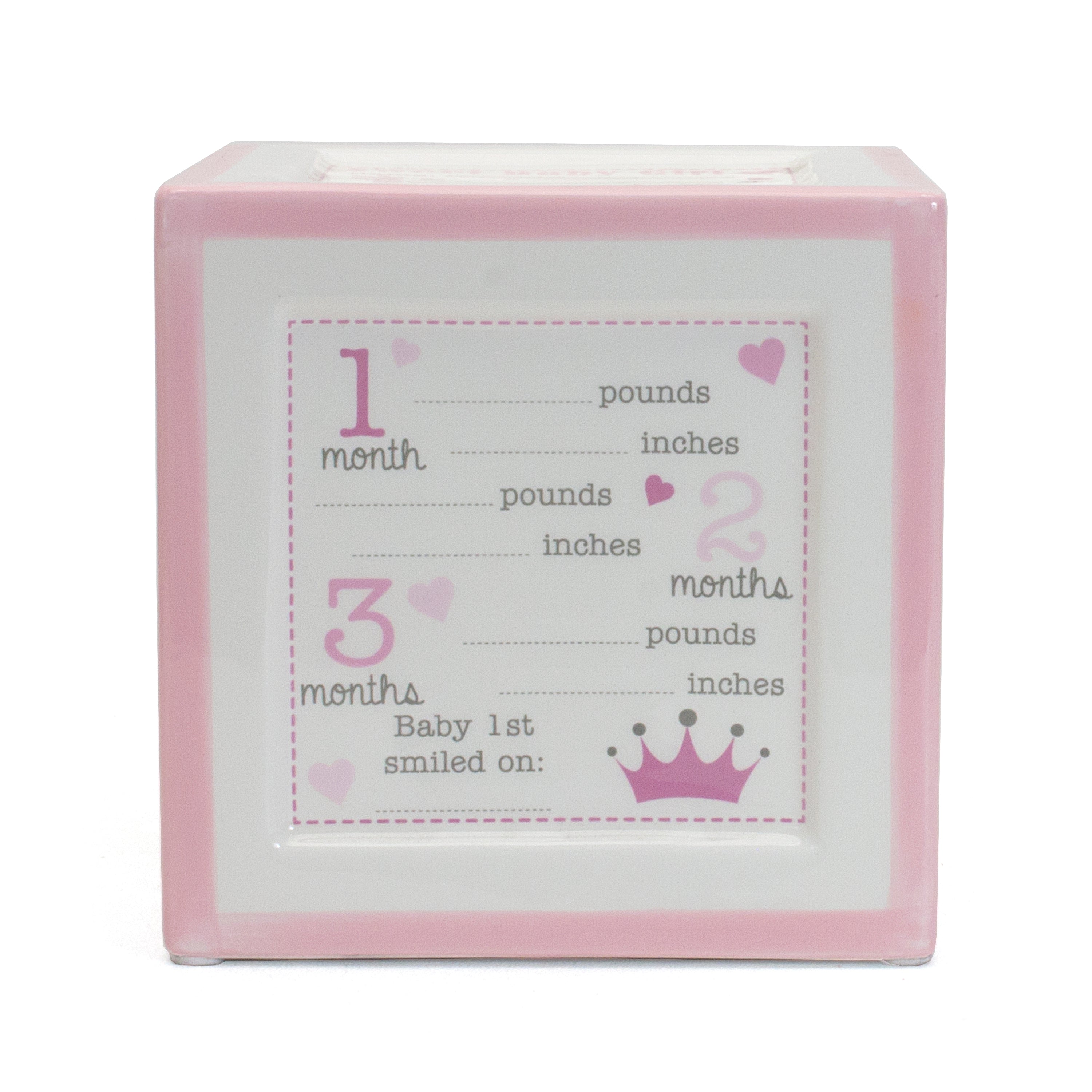 Announcement Block to Grow on-Pink Child to Cherish 
