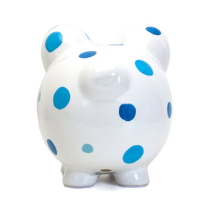 Blue Multi-Dot Piggy Bank Child to Cherish 