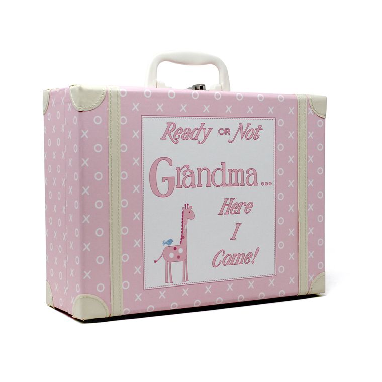 Going To Grandmas XO Suitcase Pink With Swaddle Child to Cherish 