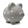 Gray Polka Dot Piggy Bank