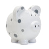 Gray Polka Dot Piggy Bank
