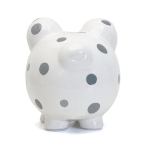 Gray Multi-Dot Piggy Bank Child to Cherish 