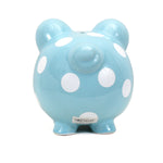 Polka Dot Piggy Bank Blue Child to Cherish 